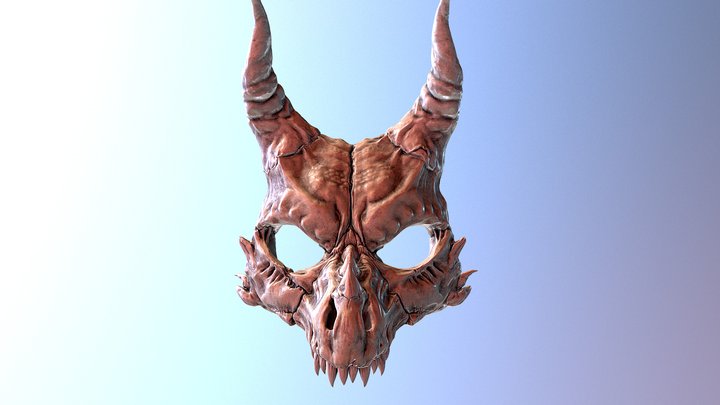 Baby Dragon's Skull Mask 3D Model