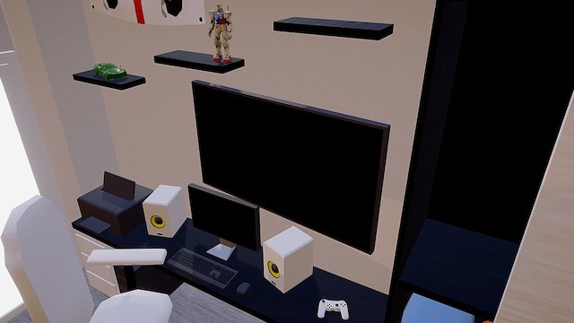 My bedroom in a cartoon 3D Model