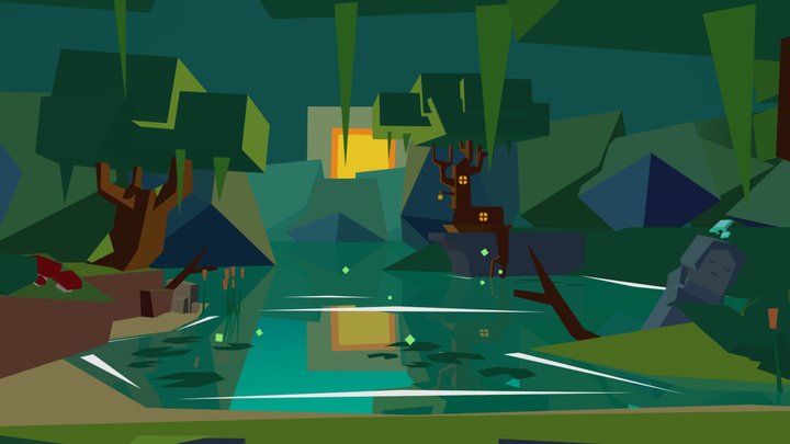 Hytale Swamp Environment 3D Model