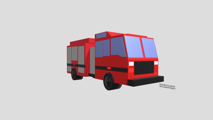 Lowpoly Fire Truck 3D Model
