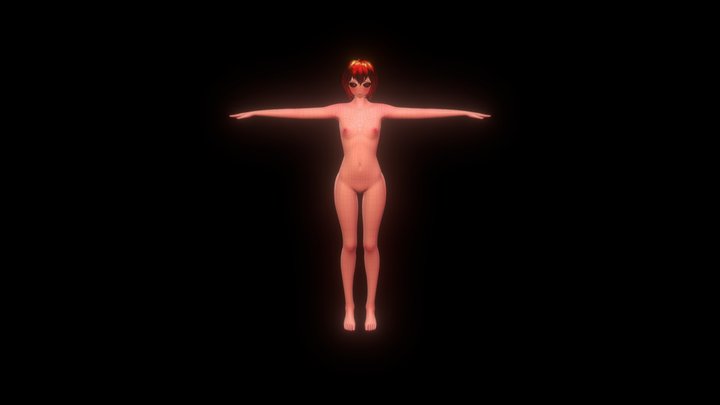 Anime Girl BaseMesh + EEVEE Toon Shade 3D Model