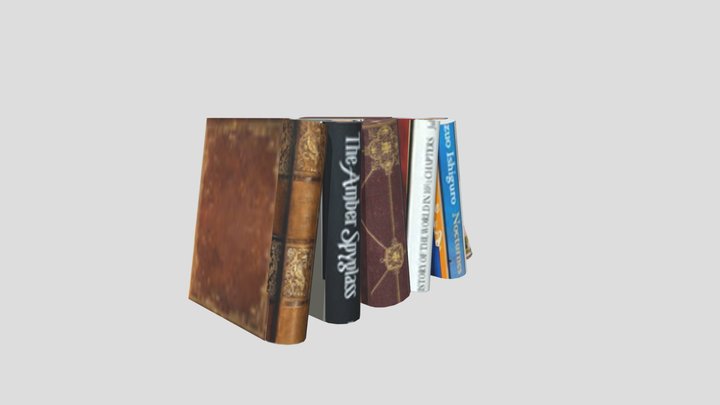 Book several lowpoly old 3D Model