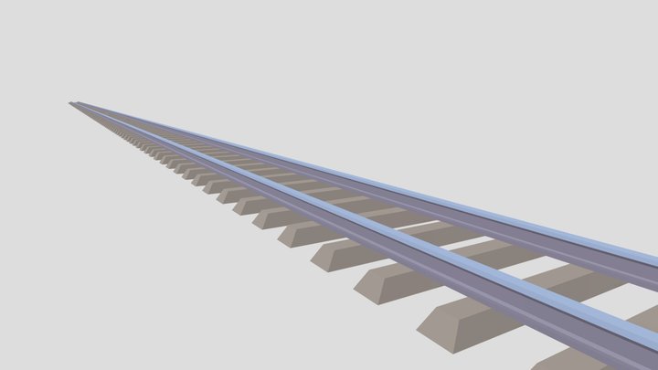 Rail Track Long 3D Model