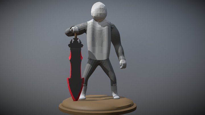 Low Poly Warrior 3D Model