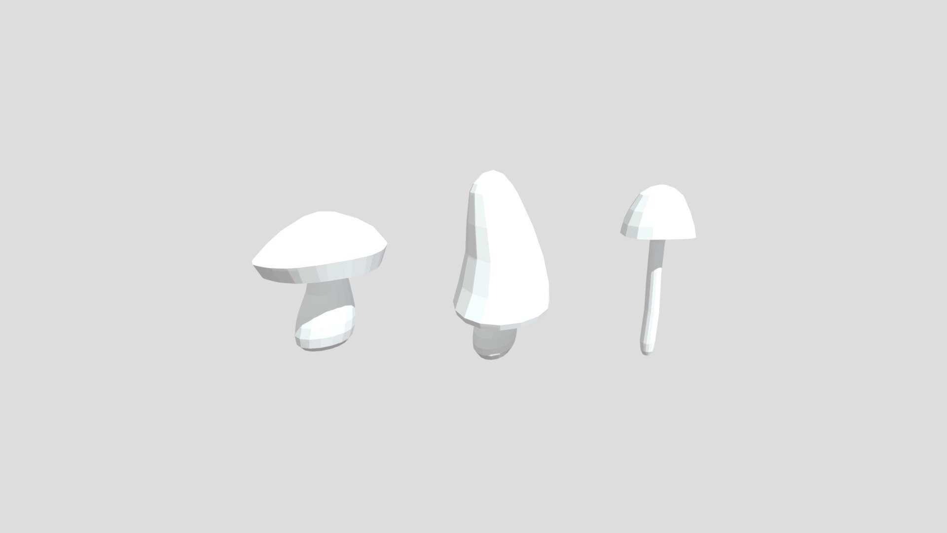 low poly mushrooms
