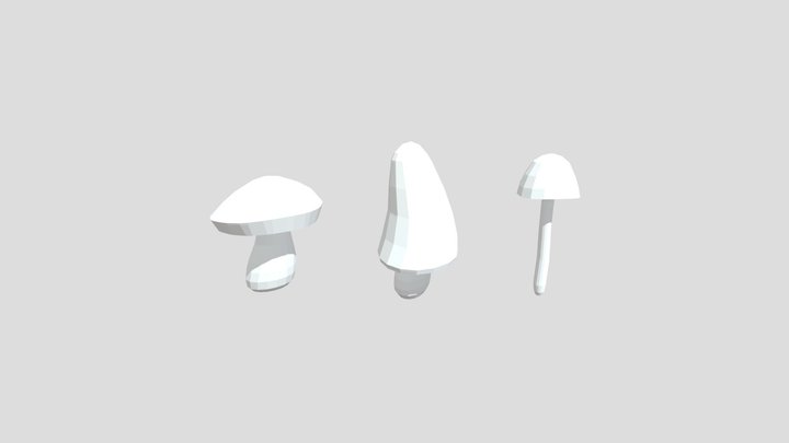 low poly mushrooms 3D Model