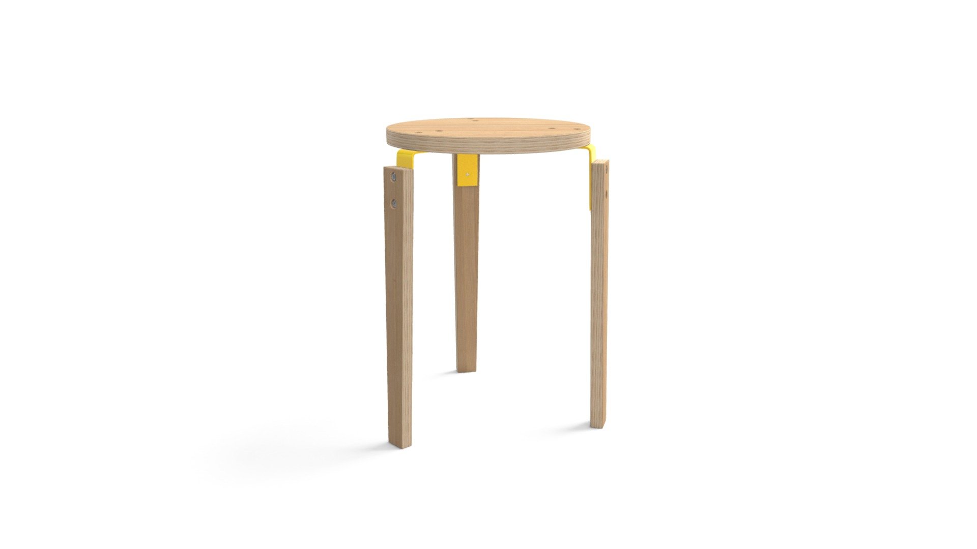 2 X Dorso Stacking Stool, Ash and Yellow