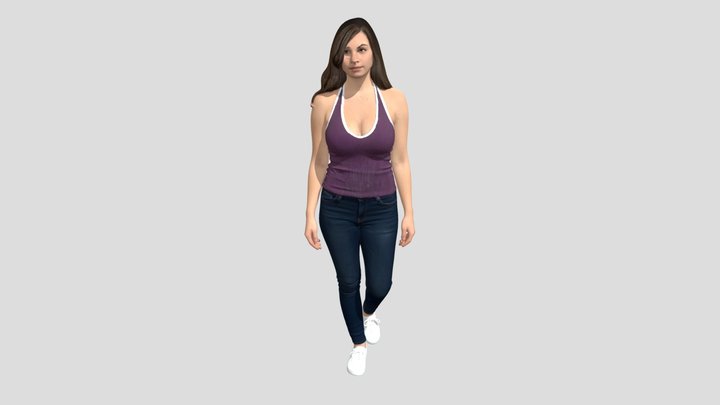 Casual Portrait In Purple Tank Top – Modelo 3D gratuito STL