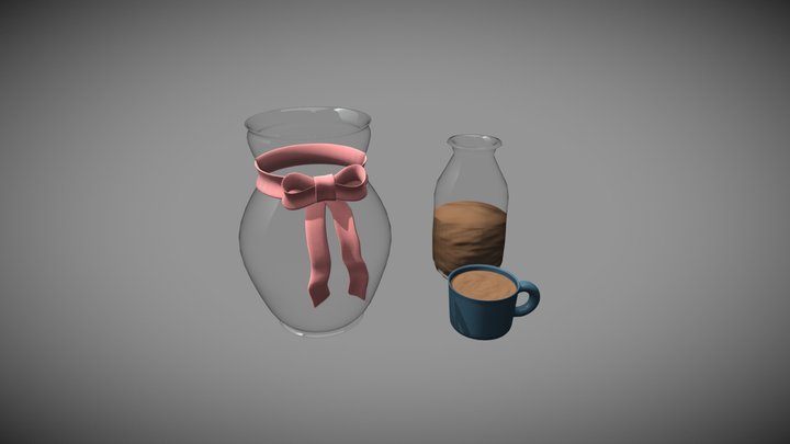Vase And Glass 3D Model