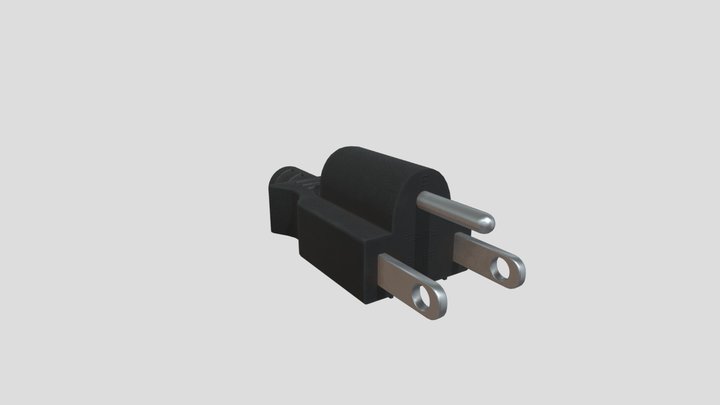 NEMA 5-15p Power Plug Male Low-poly 3D model 3D Model