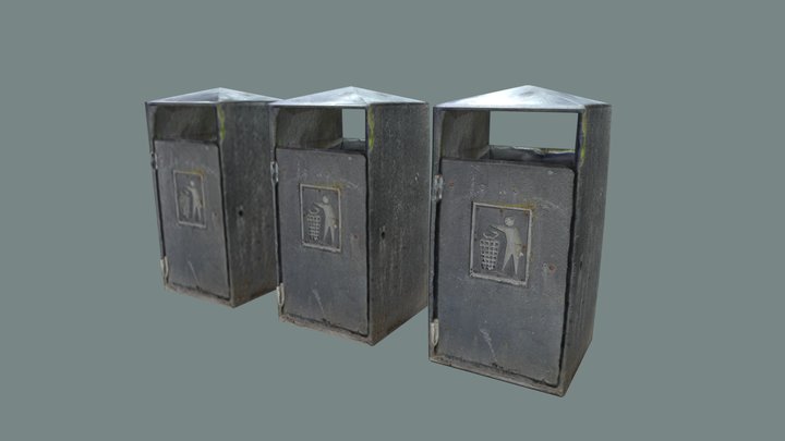 Scanned Bin LODs 3D Model