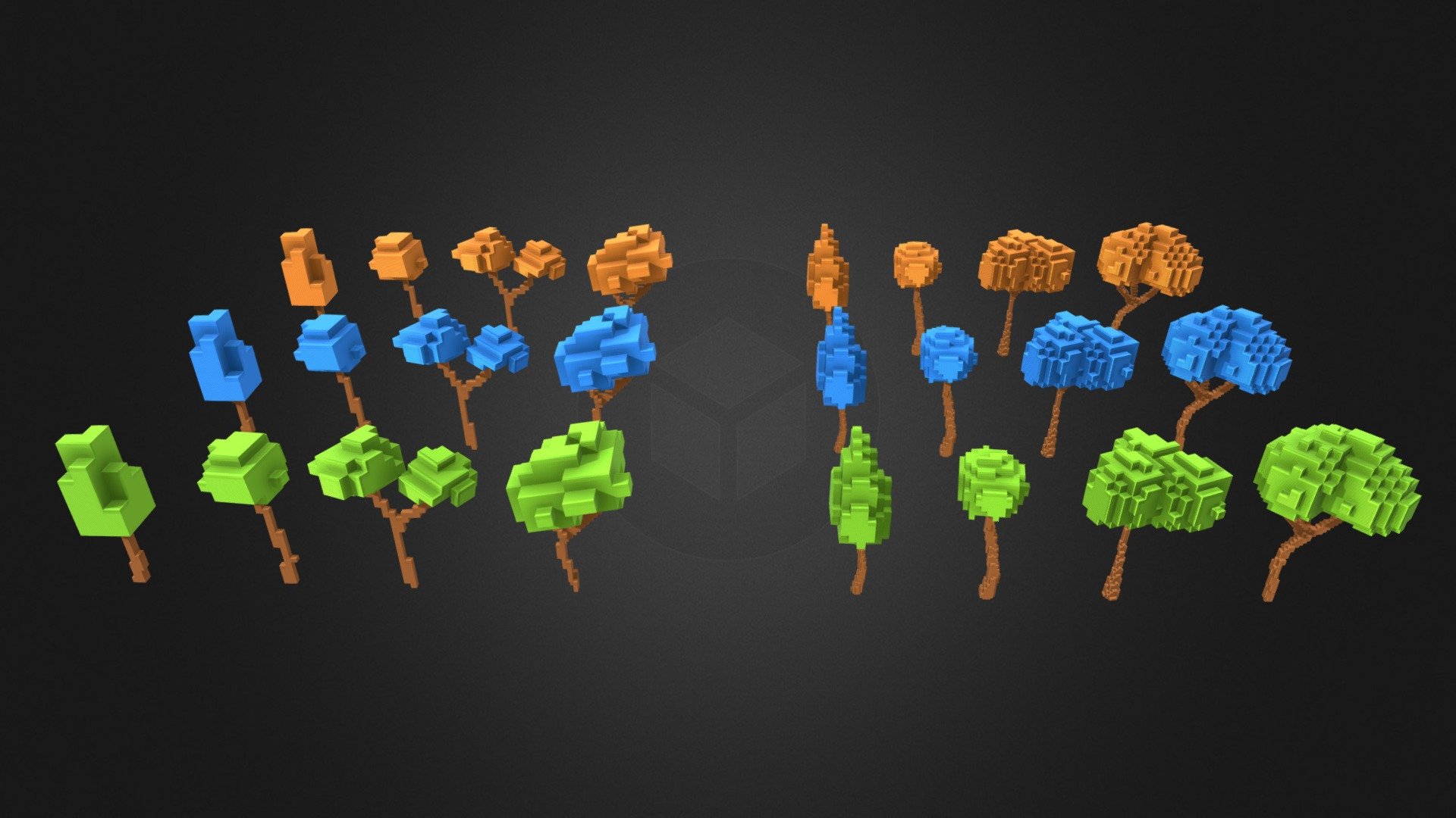 [FREE] Cartoon Voxel Trees 3D Models - Download Free 3D model by ...