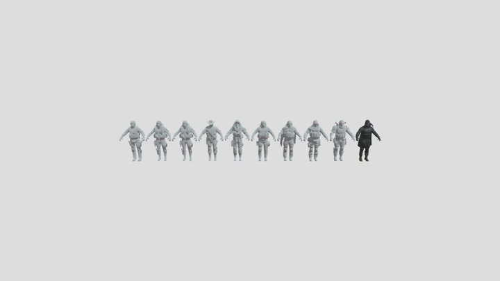 CODM Ghost All Character Skin 3D Model 3D Model