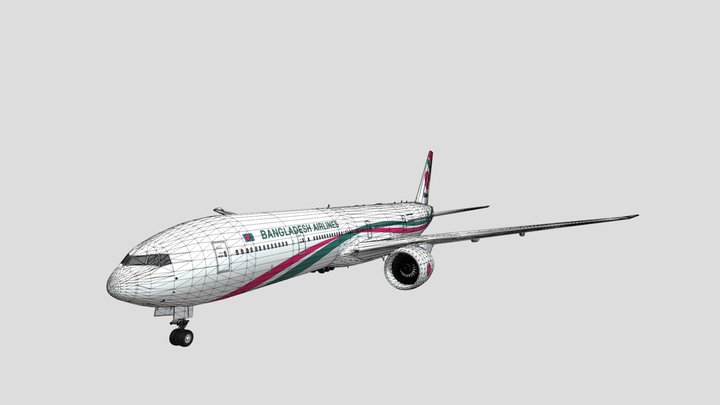 Biman bangladash 777 3D Model