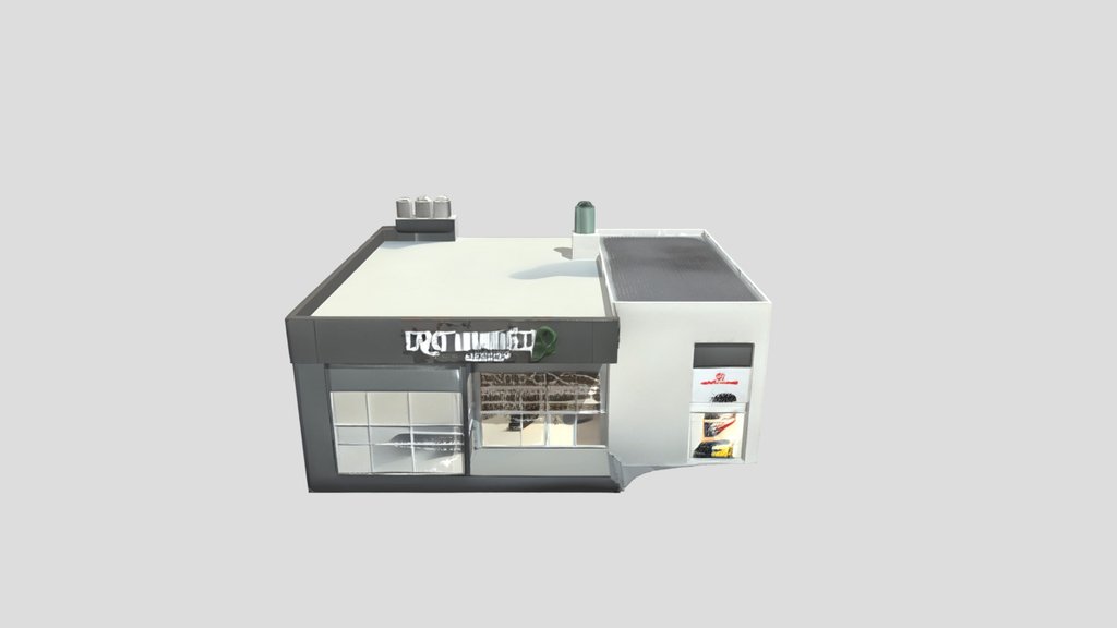 Corner grocery store building.