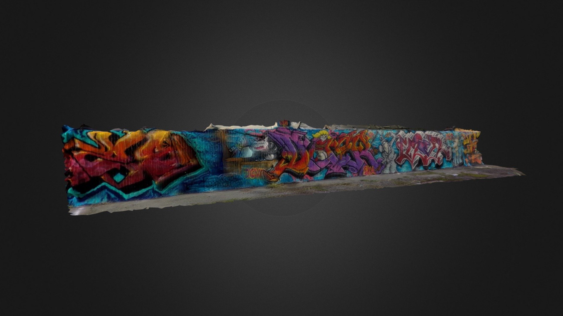 Wall of Graffiti (video to mesh) 1