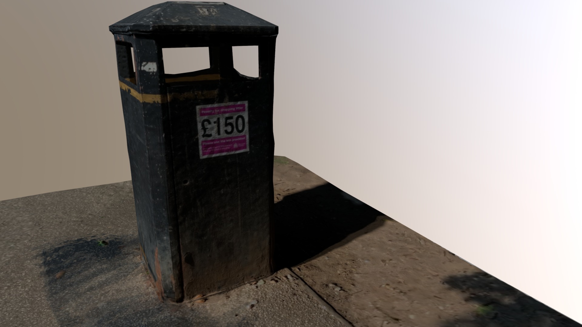 3D model Bin Lopoly - This is a 3D model of the Bin Lopoly. The 3D model is about a black trash can.