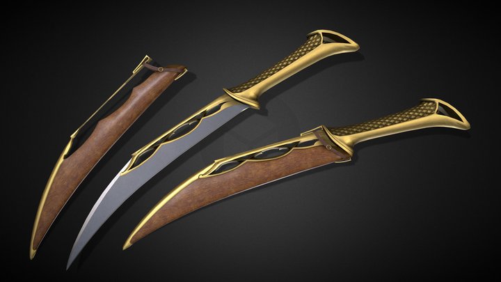 Thurin (the secret) - Elf dagger 3D Model