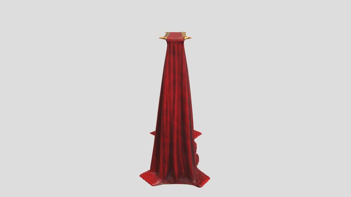 Red Curtains L 3D Model