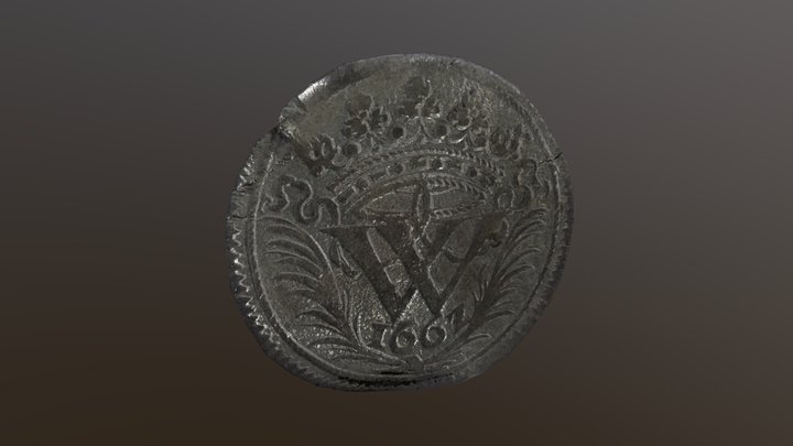 1 Albus 1662 Hessen-Kassel (Silver Coin) 3D Model