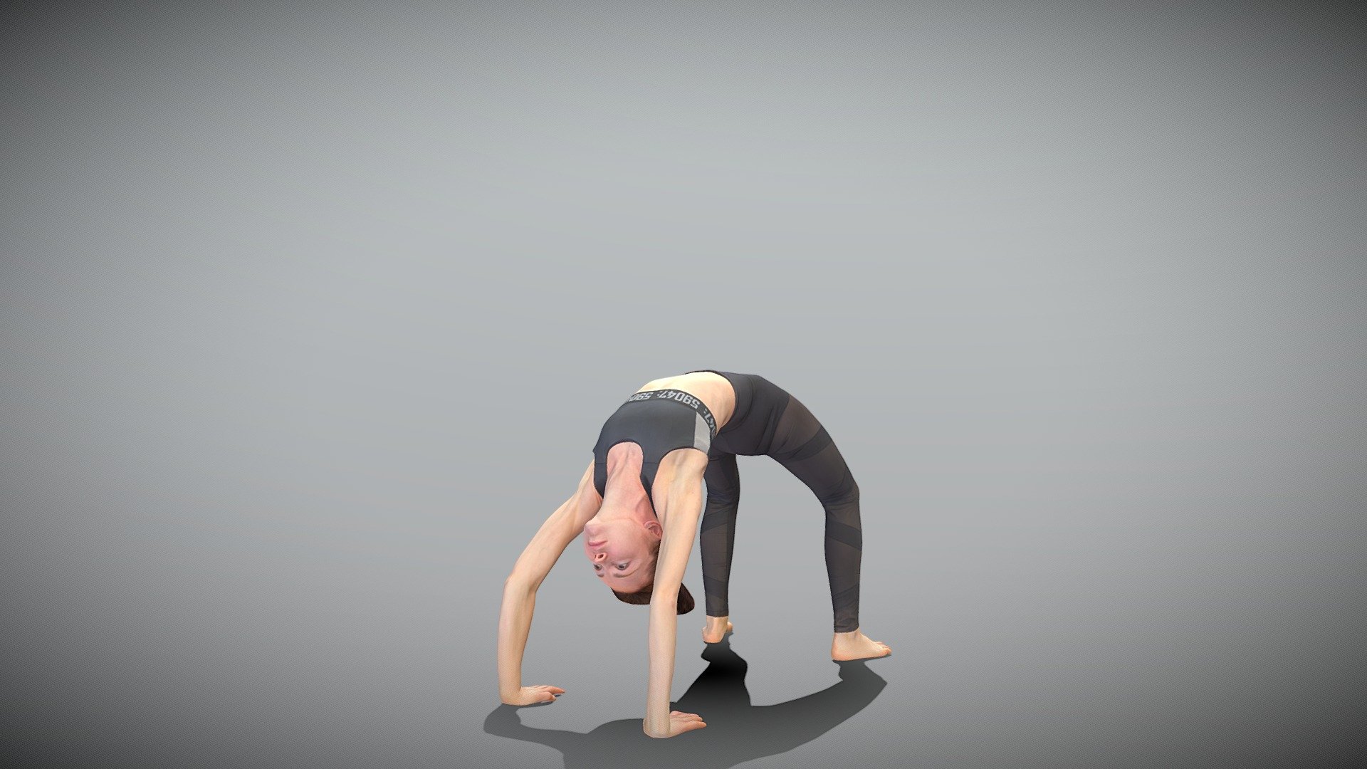 Young sports woman doing bridge exercise 448 - Buy Royalty Free 3D ...