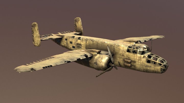 Bombed Bomber 3D Model