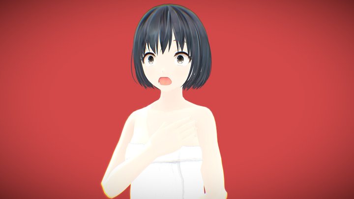 Kazuko in Towel - (Rigged Anime Girl) 3D Model