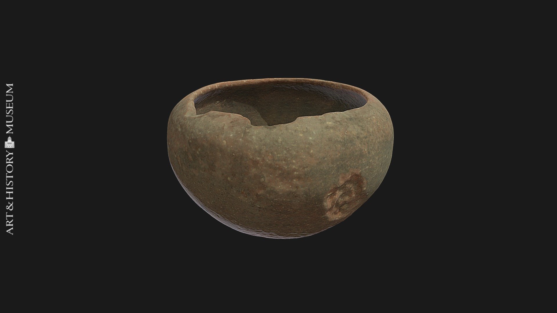 Bowl with conical base and receding rim