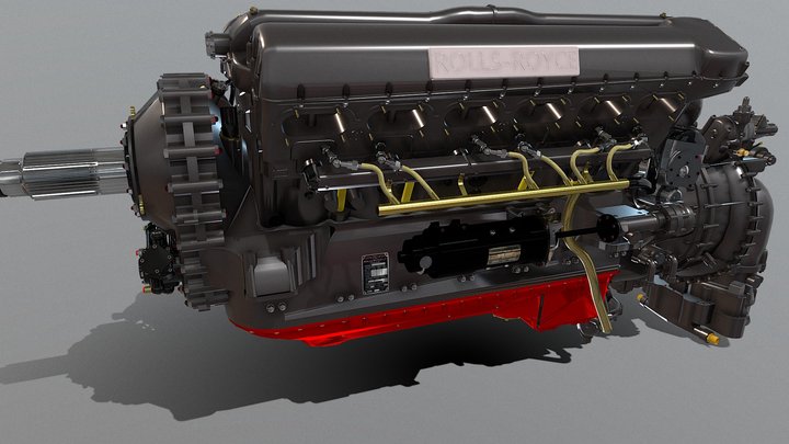 Rolls-Royce Merlin (RM 3SM) 3D Model
