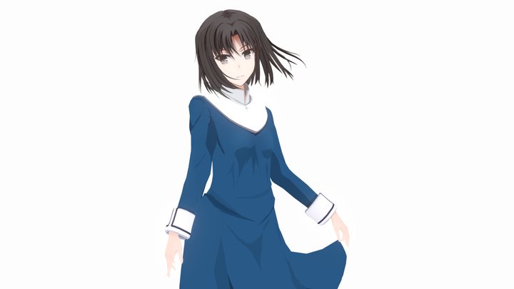 [MMD&FanArt]Shiki_Ryougi[Reien_uniform] 3D Model