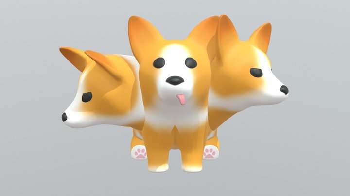 Cerberus Corgi 3D Model