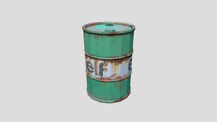 Oil drum - textured 3D Model