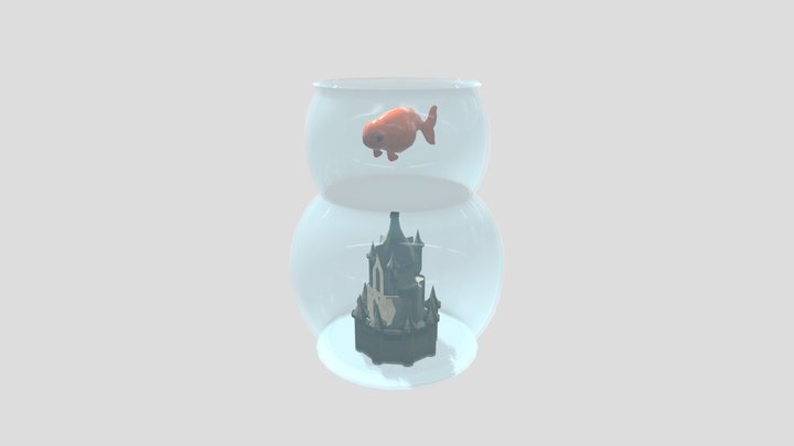 Goldfish In a Bowl (Basic Textures) 3D Model