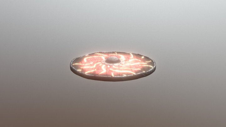 Glowing Fire Iron Shield (Learning Project) 3D Model