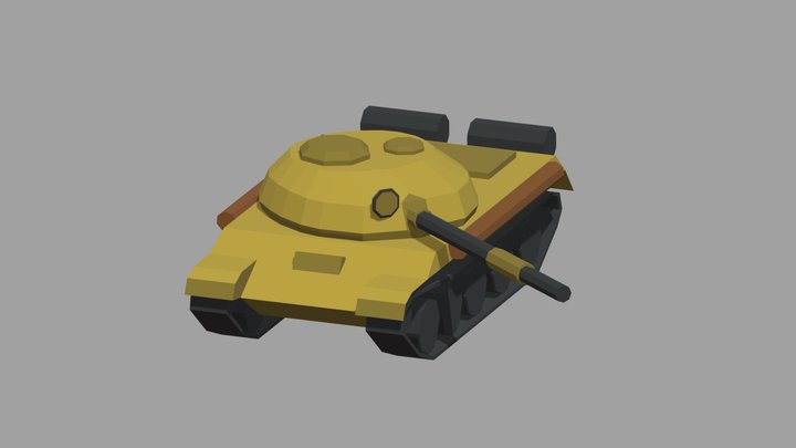 Stylized Low Poly Tank 3D Model