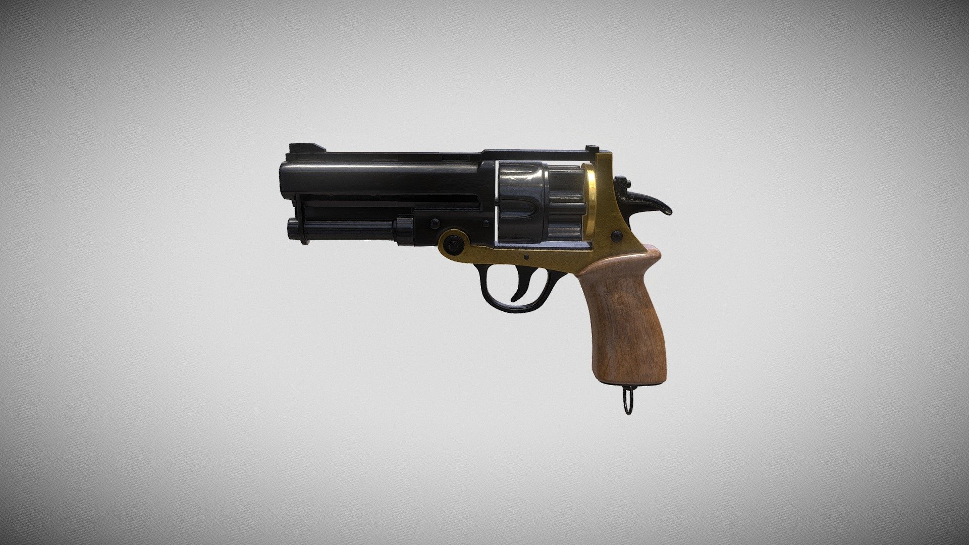 Black and gold revolver - 3D model by franconesta.art (@franconesta.566 ...