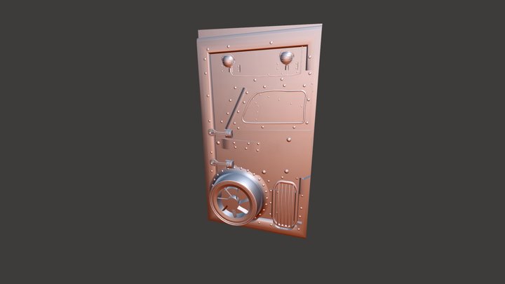 Sheet metal door with Car parts 3D Model