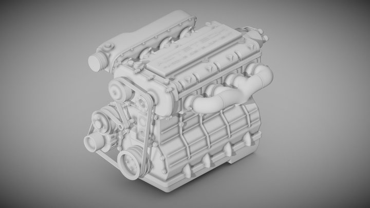 aitetech - 4 Line Custom Engine WIP 3D Model