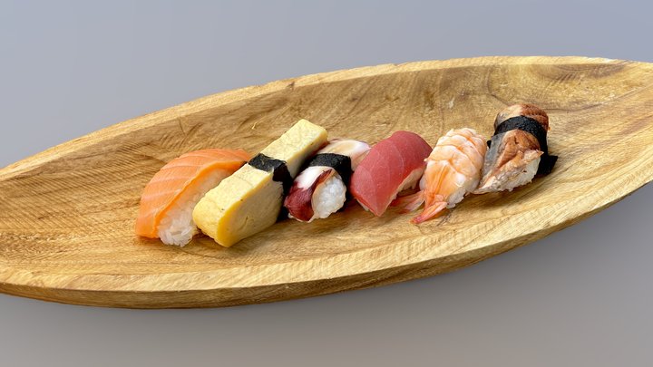 Sushi Boat Nigiri 3D Model