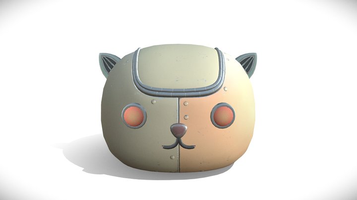 Robot Cat Treasure Chest 3D Model