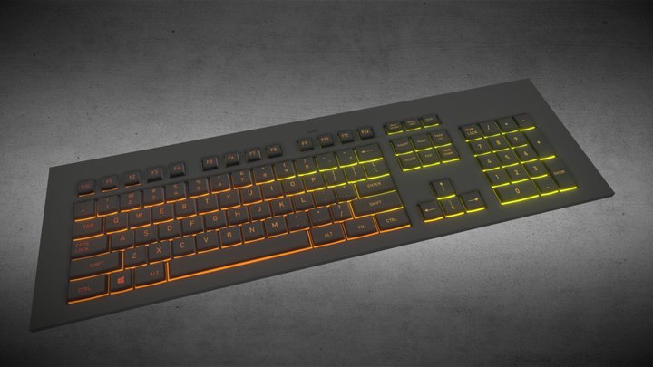 PC computer keyboard with backlight 3D Model