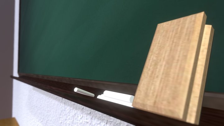 Classroom Chalkboard 3D Model