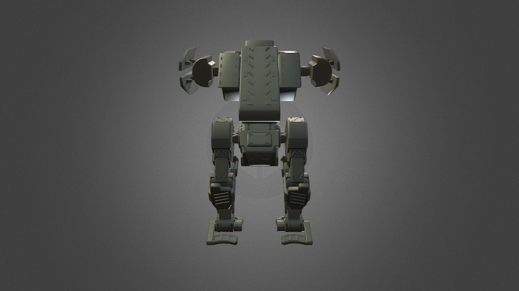Midpoly engineer mecha + armour parts + modules; Download Free 3D