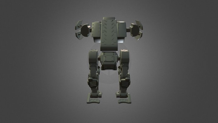 Midpoly engineer mecha + armour parts + modules; 3D Model