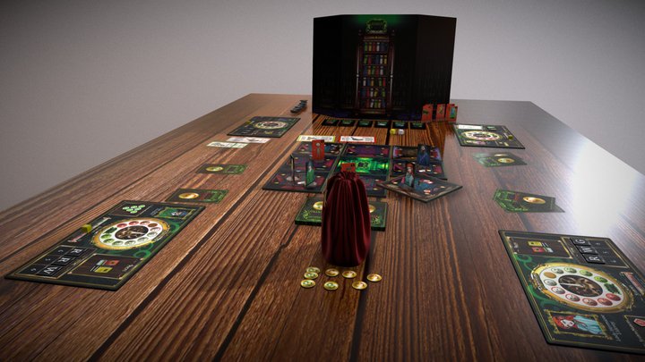 Horror in the Library Board Game 3D Model