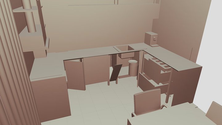 New Apartment Layout Kitchen-Dining [Draft] 3D Model
