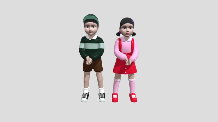 Squid game S3 Dolls 3D Model