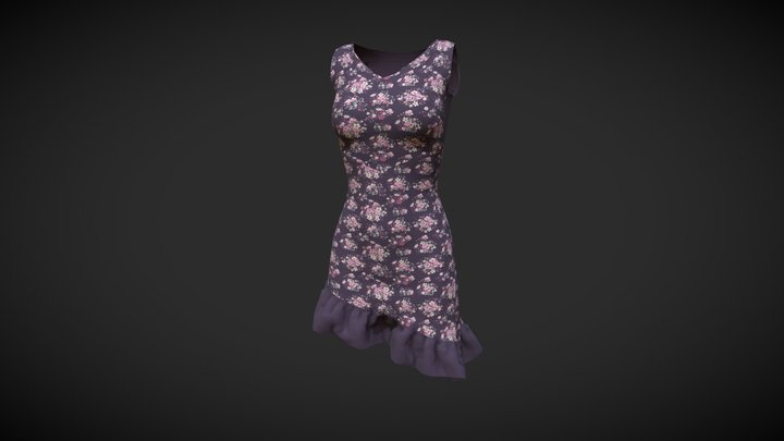 Purple_Floral 3D Model