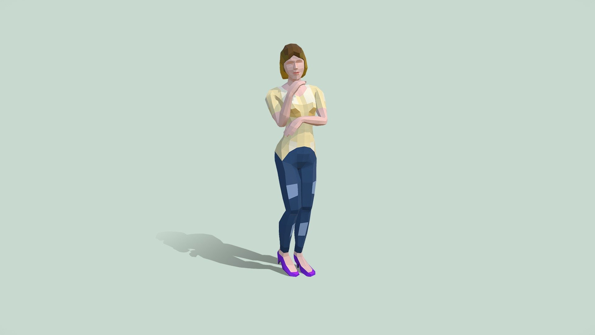 Female Idle 1 Free Animation (150 frames loop) - Download Free 3D model by  Denys Almaral [6d11a31] - Sketchfab