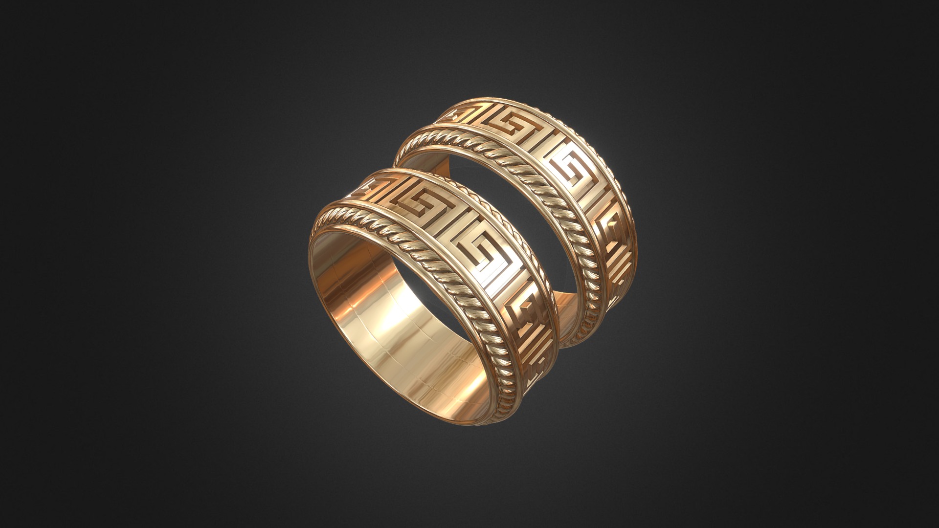 3D model 883 – Rings - This is a 3D model of the 883 - Rings. The 3D model is about a circular object with a design on it.